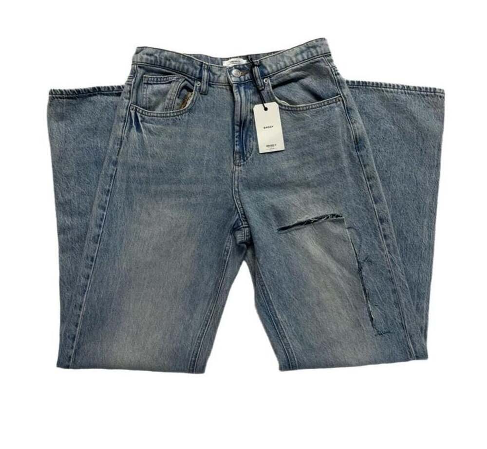 NWT Forever 21 Premium Baggy Ripped Light Wash Jeans Size 26